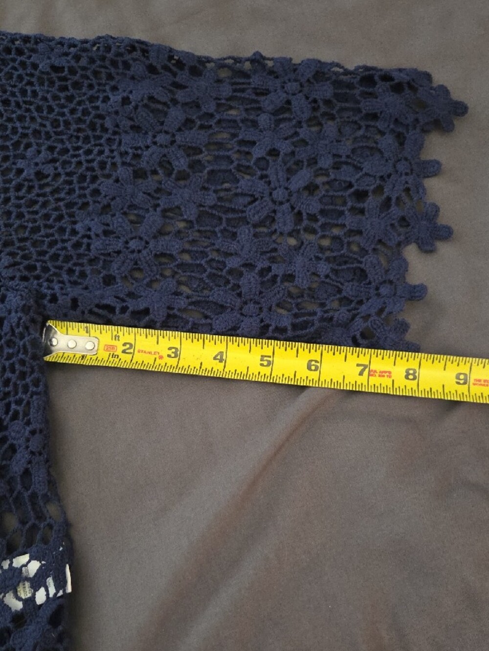 Rabbit Rabbit Rabbit Navy Crochet Floral-Edge Button Cardigan - Picture 9 of 11